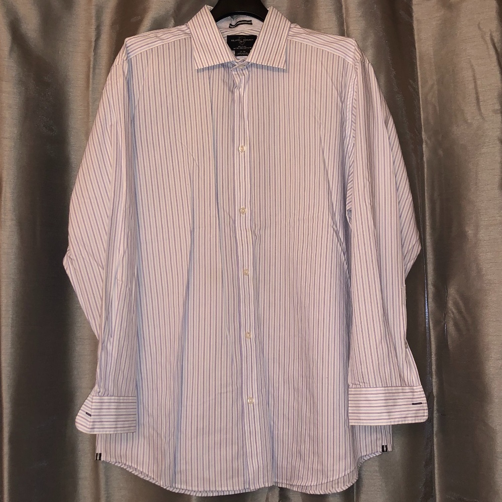 Black Brown 1825 Dual Pencil Stripe Dress Shirt 17